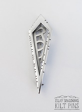 Initials in Notched Frame Kilt Pin
