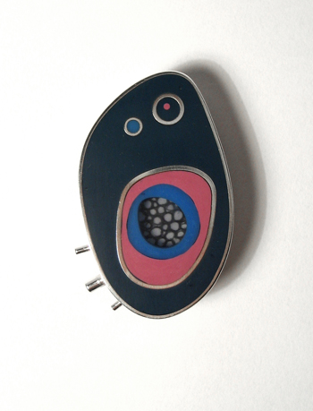 Blue and Lilac Biopool Brooch