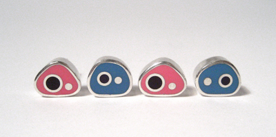 Blue, Pink and Purple Biomorph Studs