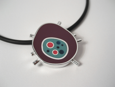 Purple, Turquoise and Blue Biomorph on Rubber