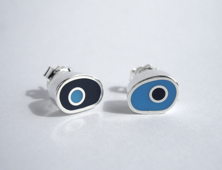 Blue Reversed Biomorph Studs
