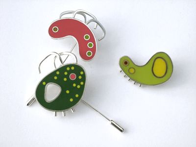 Biomorph Pins and Twist Brooch