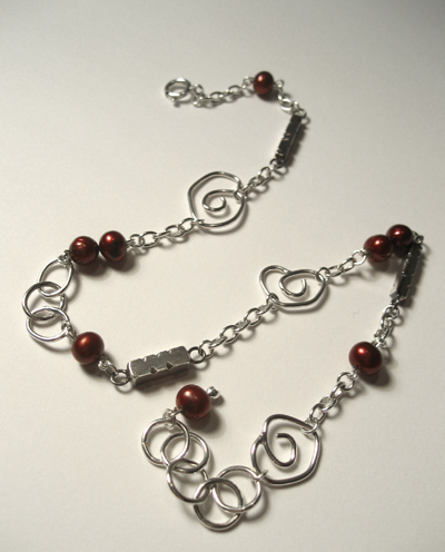 Pearl and Spiral Bracelet