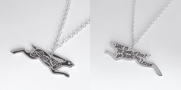 Hare Pendant with Diamond Eye