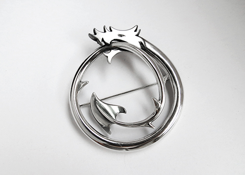 Dragon Plaid Brooch