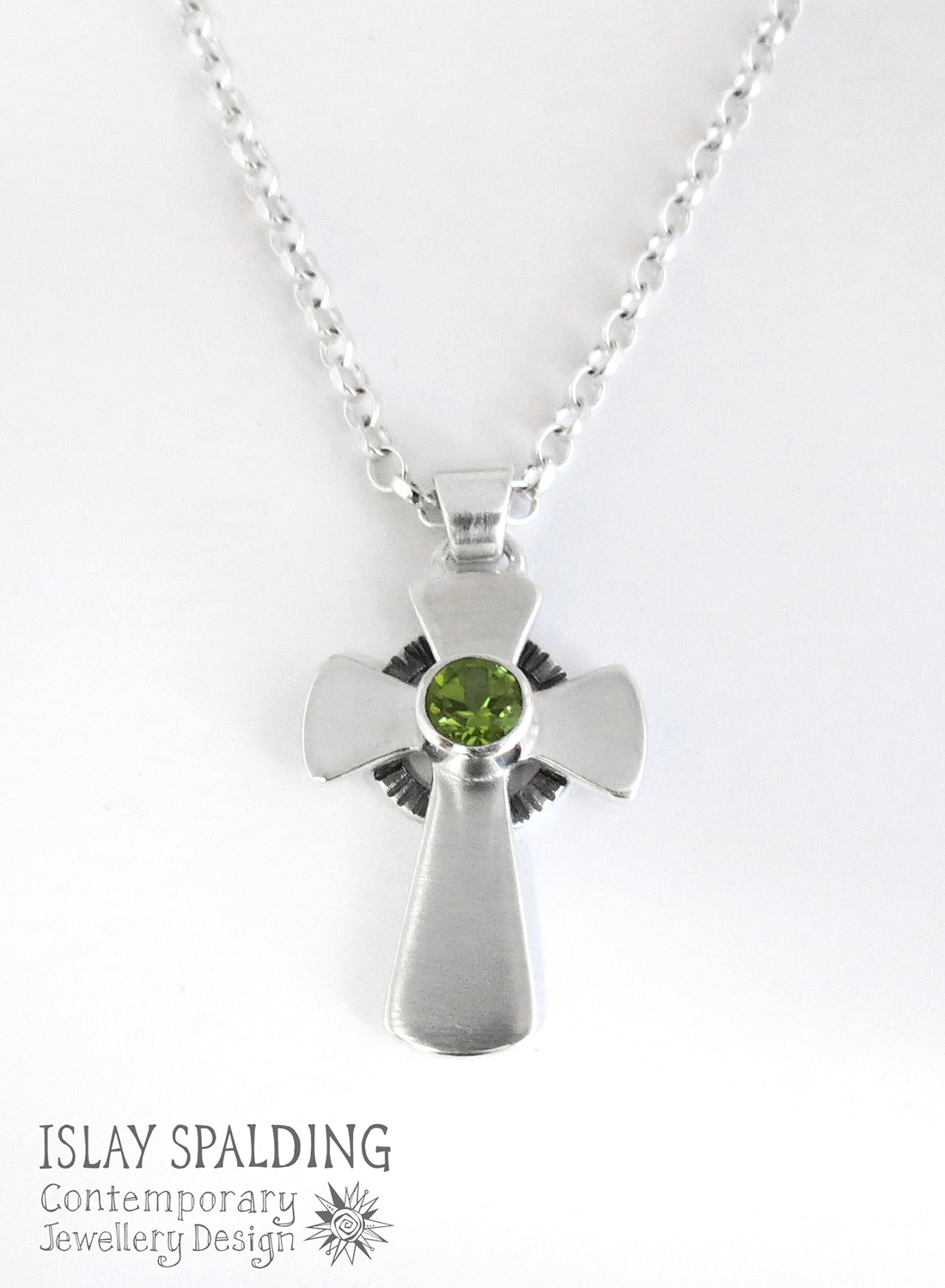 Iona Cross Pendant with Peridot