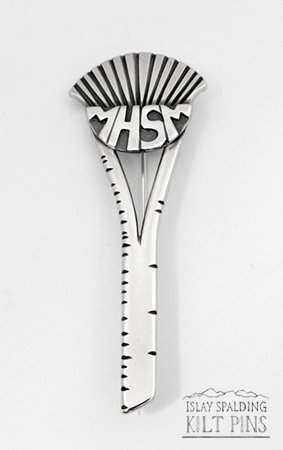 Thistle with Initials Kilt Pin