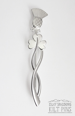 Thistle and Shamrock Kilt Pin