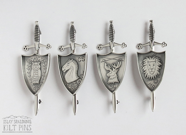 Animal Crest Kilt Pins