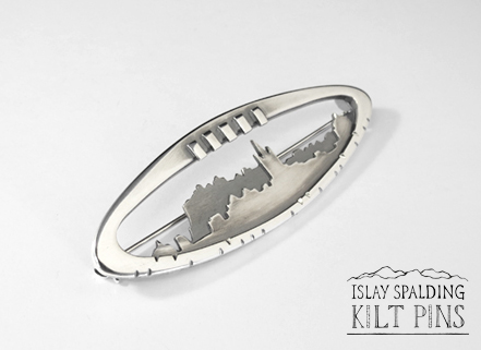 Edinburgh Rugby Ball Kilt Pin