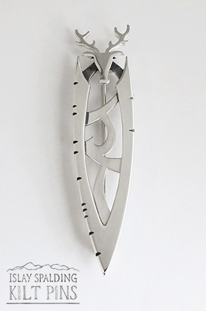 Rugby Ball and Stag Kilt Pin
