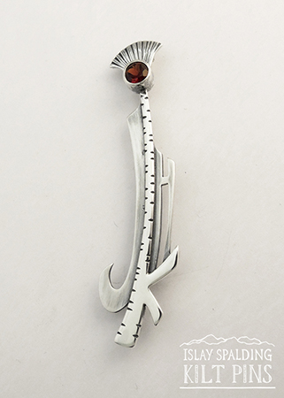 Initials and Thistle Kilt Pin