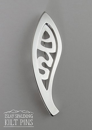 Bagpipe and Initials Kilt Pin